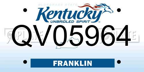 QV05964 Kentucky License Plate