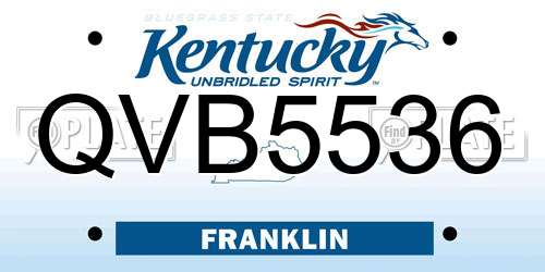 QVB5536 Kentucky License Plate