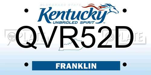 QVR52D Kentucky License Plate