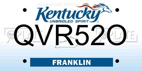 QVR52O Kentucky License Plate