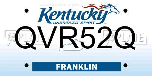 QVR52Q Kentucky License Plate