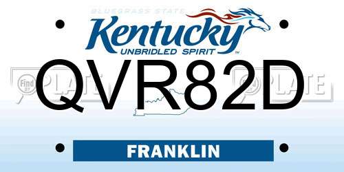 QVR82D Kentucky License Plate