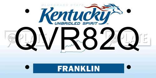 QVR82Q Kentucky License Plate