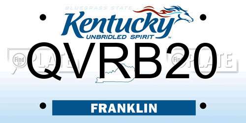 QVRB20 Kentucky License Plate