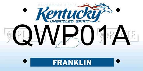 QWP01A Kentucky License Plate