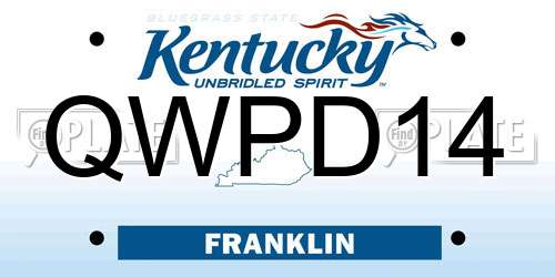 QWPD14 Kentucky License Plate