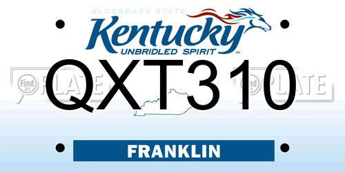 QXT310 Kentucky License Plate