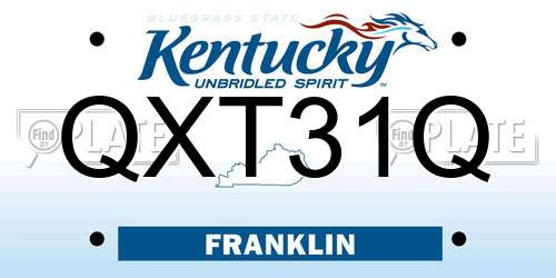 QXT31Q Kentucky License Plate