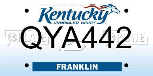 QYA442 Kentucky License Plate