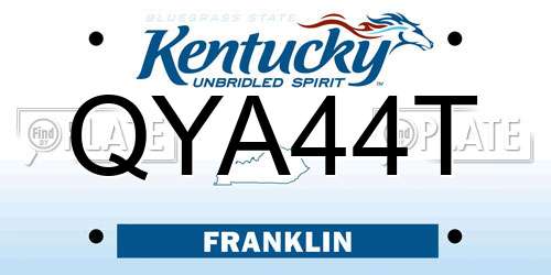 QYA44T Kentucky License Plate