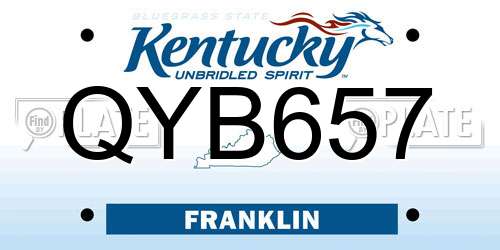 QYB657 Kentucky License Plate