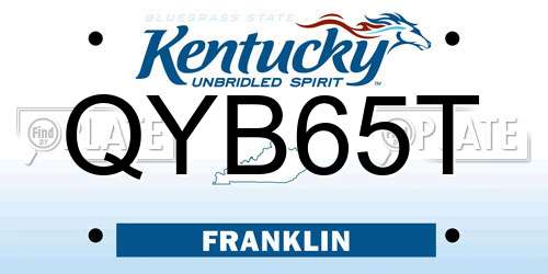 QYB65T Kentucky License Plate