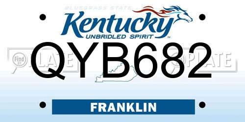 QYB682 Kentucky License Plate