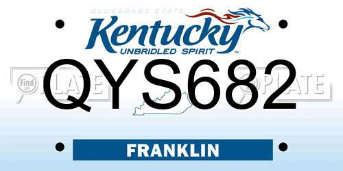 QYS682 Kentucky License Plate