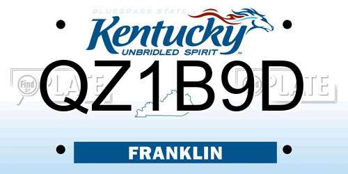 QZ1B9D Kentucky License Plate