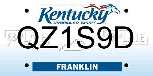 QZ1S9D Kentucky License Plate