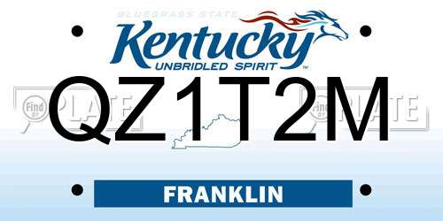 QZ1T2M Kentucky License Plate