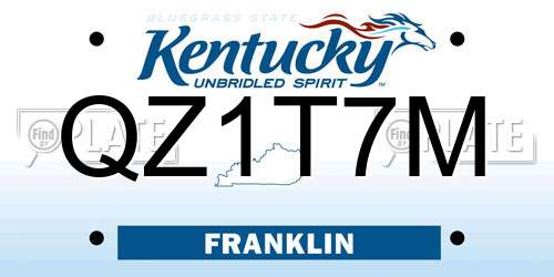QZ1T7M Kentucky License Plate