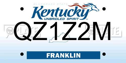 QZ1Z2M Kentucky License Plate