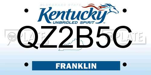 QZ2B5C Kentucky License Plate