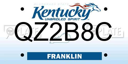 QZ2B8C Kentucky License Plate