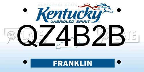 QZ4B2B Kentucky License Plate