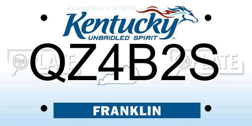 QZ4B2S Kentucky License Plate