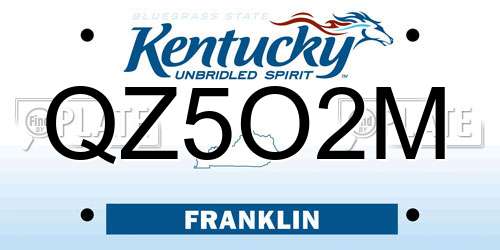 QZ5O2M Kentucky License Plate