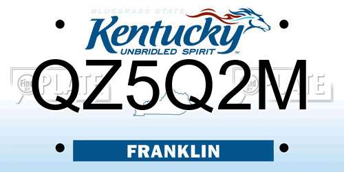 QZ5Q2M Kentucky License Plate