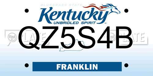 QZ5S4B Kentucky License Plate