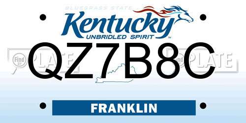 QZ7B8C Kentucky License Plate