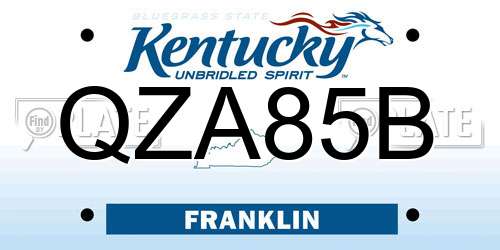 QZA85B Kentucky License Plate