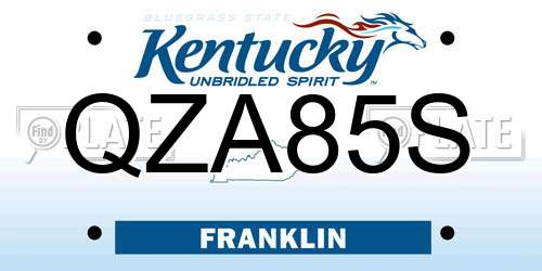 QZA85S Kentucky License Plate