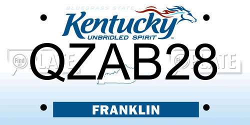 QZAB28 Kentucky License Plate
