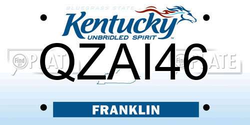 QZAI46 Kentucky License Plate
