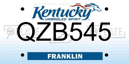 QZB545 Kentucky License Plate