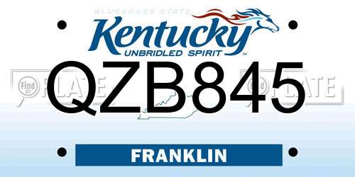 QZB845 Kentucky License Plate