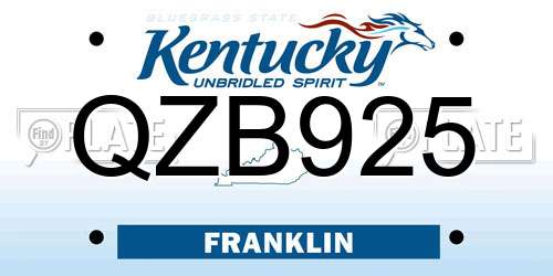 QZB925 Kentucky License Plate