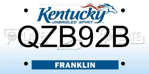 QZB92B Kentucky License Plate