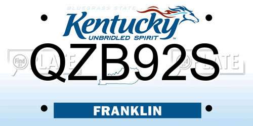 QZB92S Kentucky License Plate