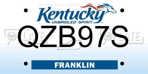 QZB97S Kentucky License Plate