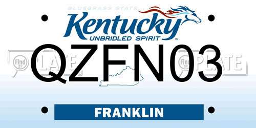 QZFN03 Kentucky License Plate