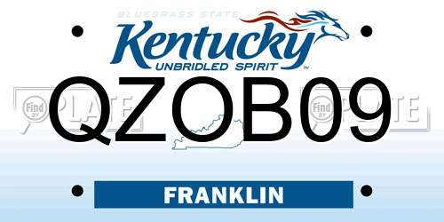 QZOB09 Kentucky License Plate