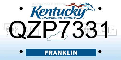 QZP7331 Kentucky License Plate