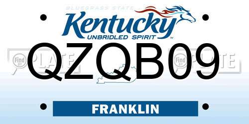 QZQB09 Kentucky License Plate