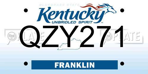 QZY271 Kentucky License Plate