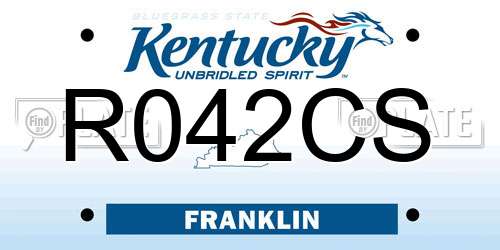 R042CS Kentucky License Plate