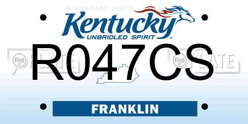 R047CS Kentucky License Plate