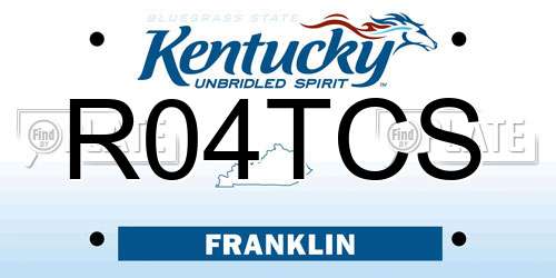 R04TCS Kentucky License Plate