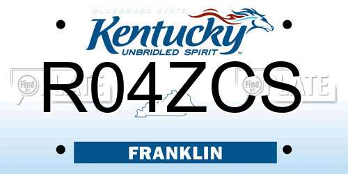 R04ZCS Kentucky License Plate